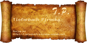 Tiefenbach Piroska névjegykártya